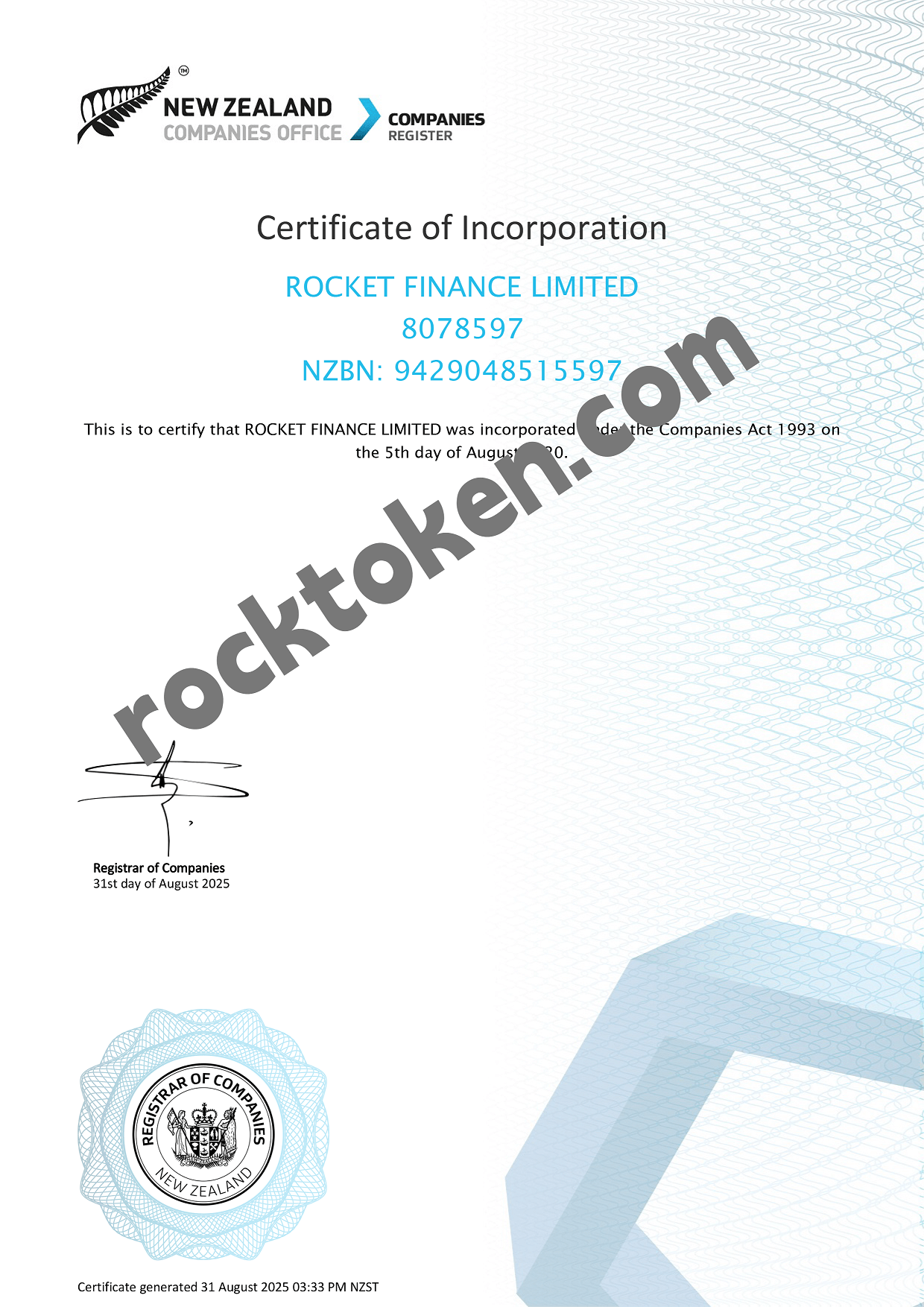 Company Registration Information